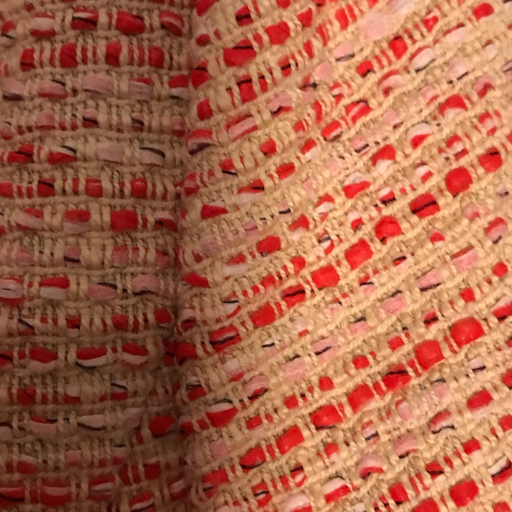 Women's Tweed Blazer Jacket in Pink & Cream Tailored Transition
Size 8 Fringed - Picture 10 of 10